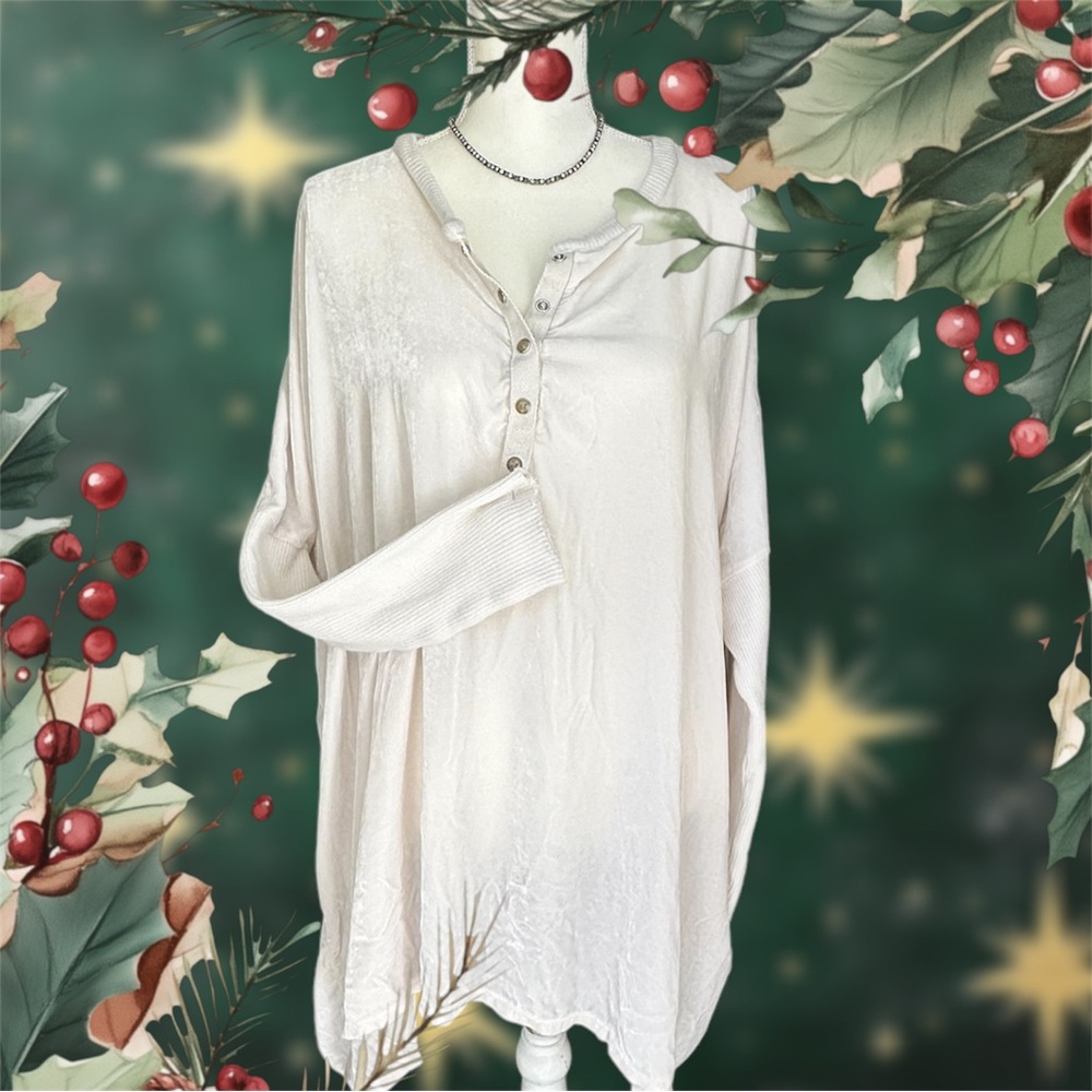 Johnny Was VELVET oversized tunic xl